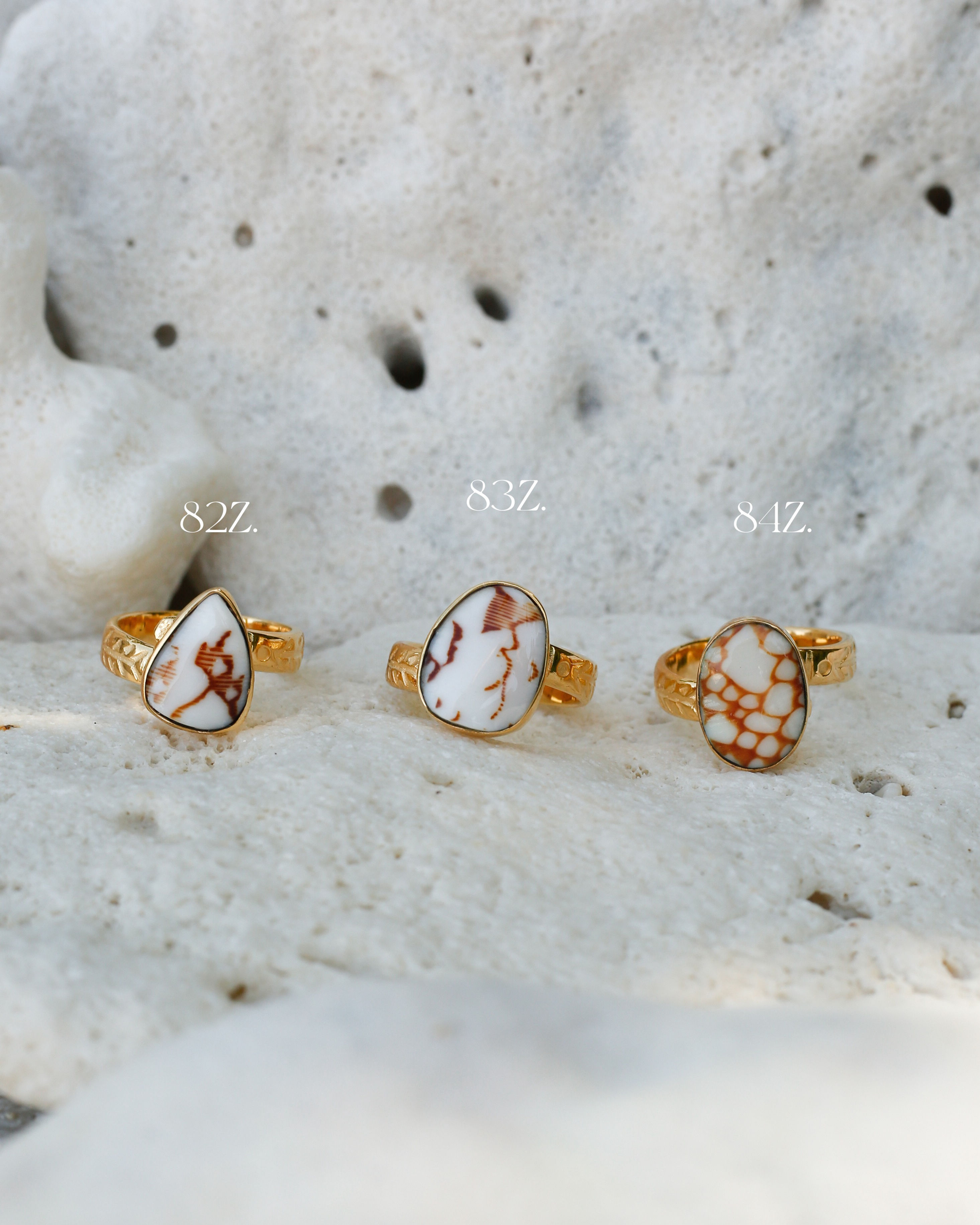 Earthy Gold Ring with Seashell