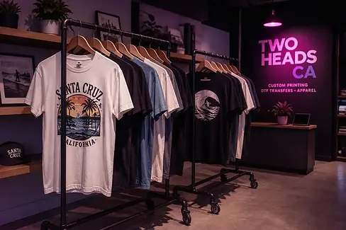 Santa Cruz Custom Apparel Display.webp