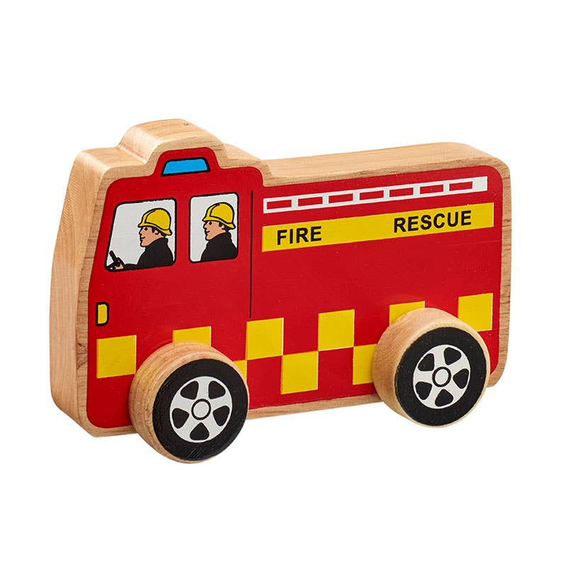 Lanka Kade Fire Engine Push Along Wooden Toy