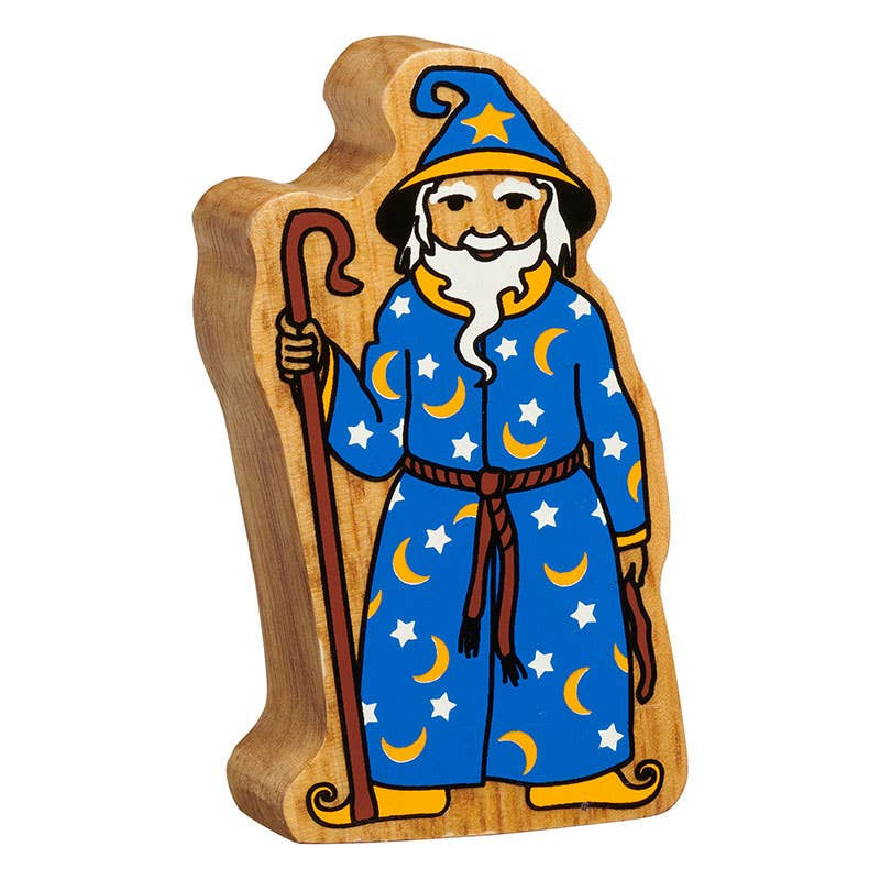 Lanka Kade Natural Blue And Yellow Wizard Wooden Toy