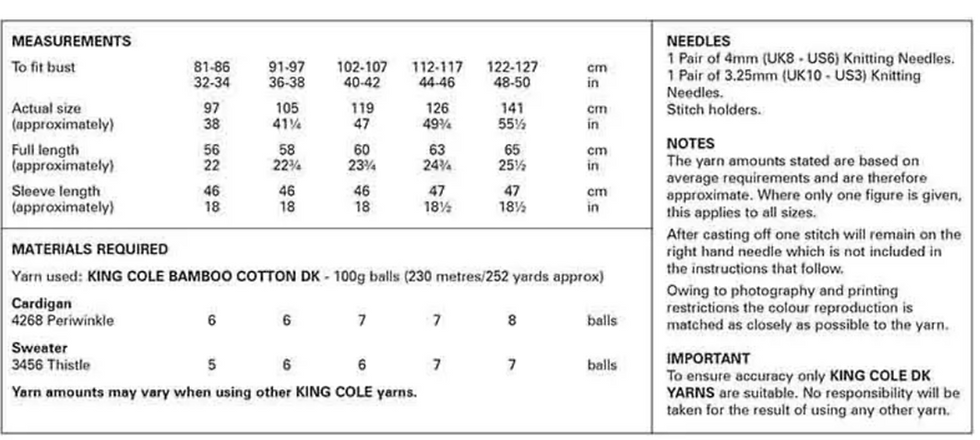 Thumbnail: King Cole 6336 - Sweater & Cardi - (Leaflet)