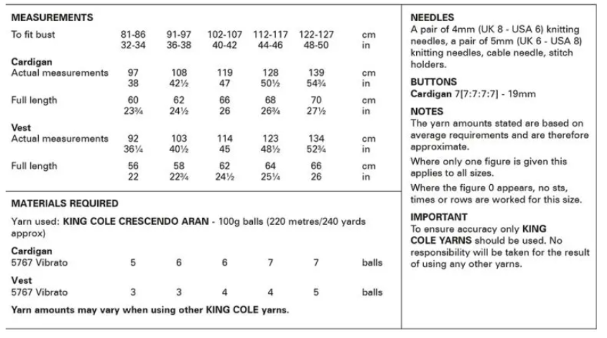 Thumbnail: King Cole 6227 - Tank Tops and Cardigan (Leaflet)
