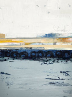 Abstract bands of sky, land and water