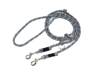 3102 Rope Twist Multifunctional European Handsfree Leash - Gray Reflective.png