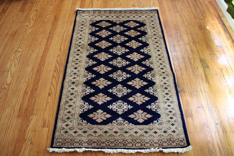 Navy and Beige Rug