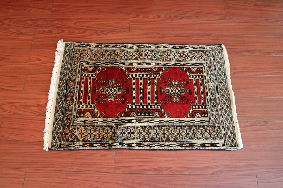 Red and Beige Mini Rug