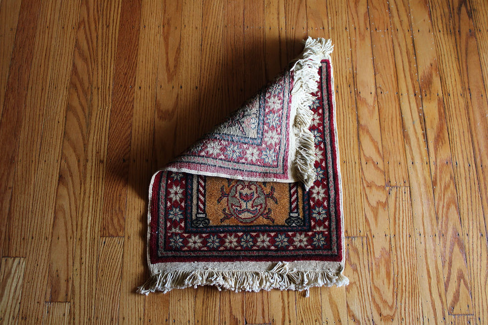 Thumbnail: Red and Orange Floral Motif Mini Rug