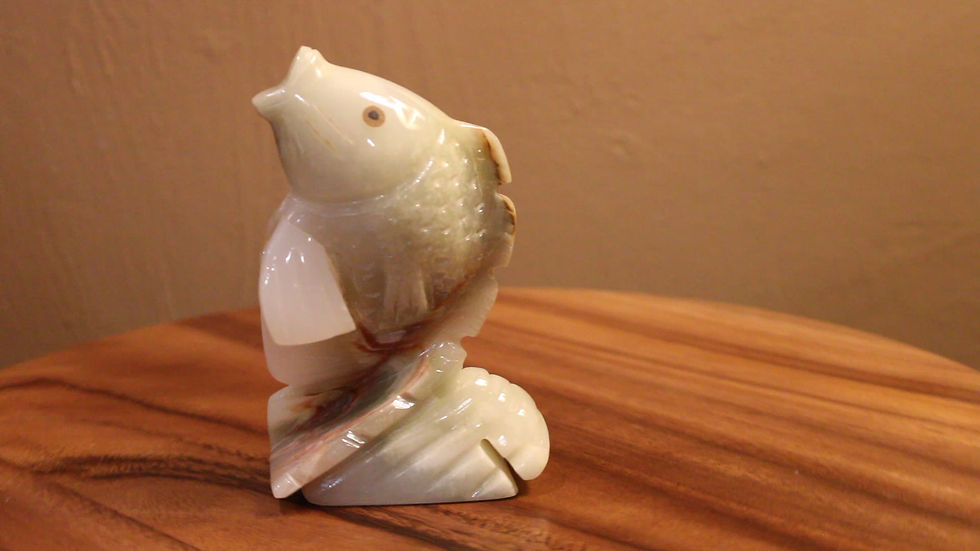 Thumbnail: Carved Marble Koi Fish Figurines