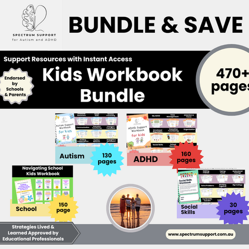 Kids Workbook Bundle: ADHD & Autism Support, Social Skills & School ...