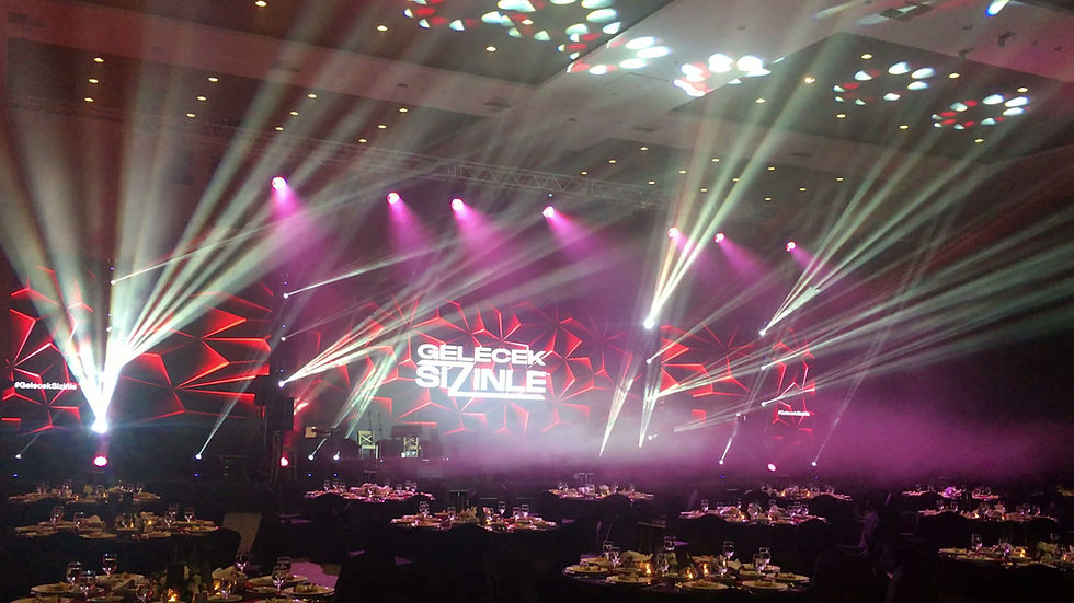 Corporate event technical production with audio lighting and LED screen in Antalya