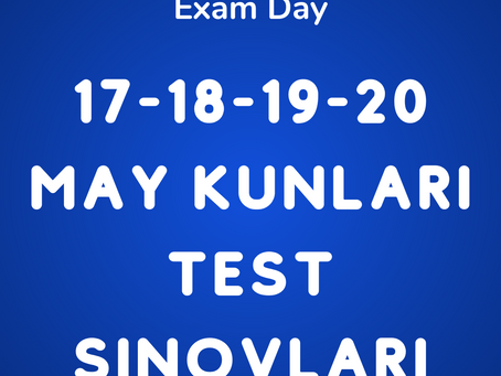 #Imtihon 17-18-19-20-MAY