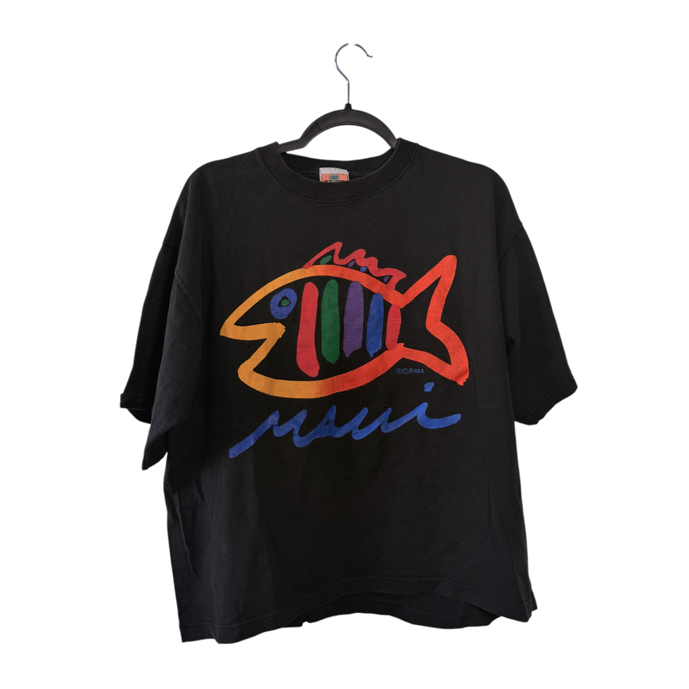 Maui Fish Colorful 1990's Vintage T-Shirt (XL)