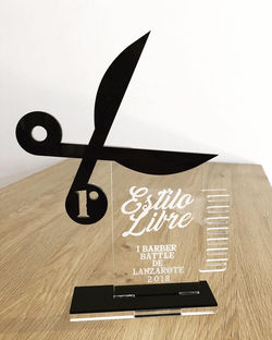 Trofeo doble metacrilato + grabado2