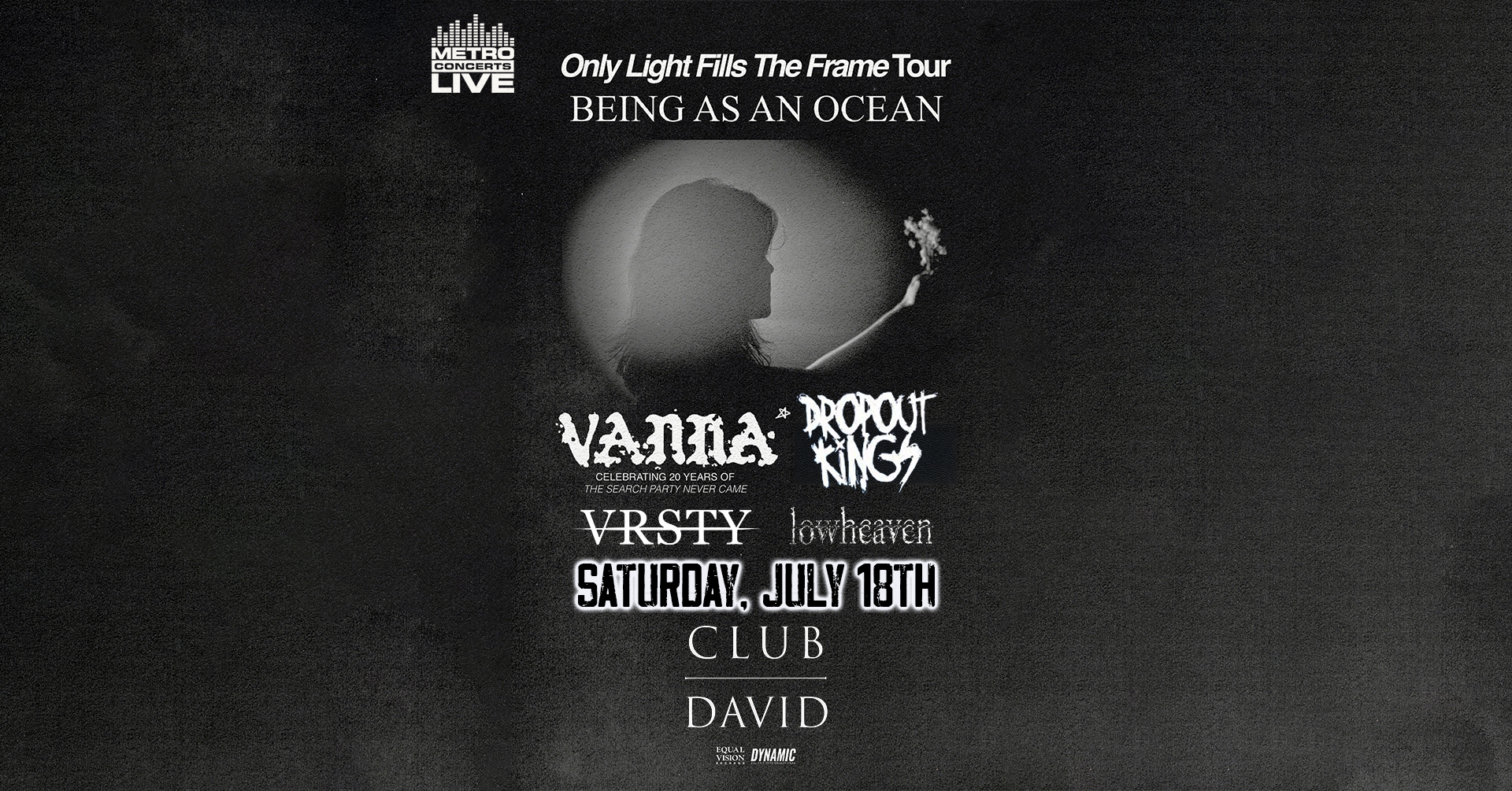 Being As An Ocean w/ Vanna, Dropout Kings, VRSTY, Lowheaven at Club David