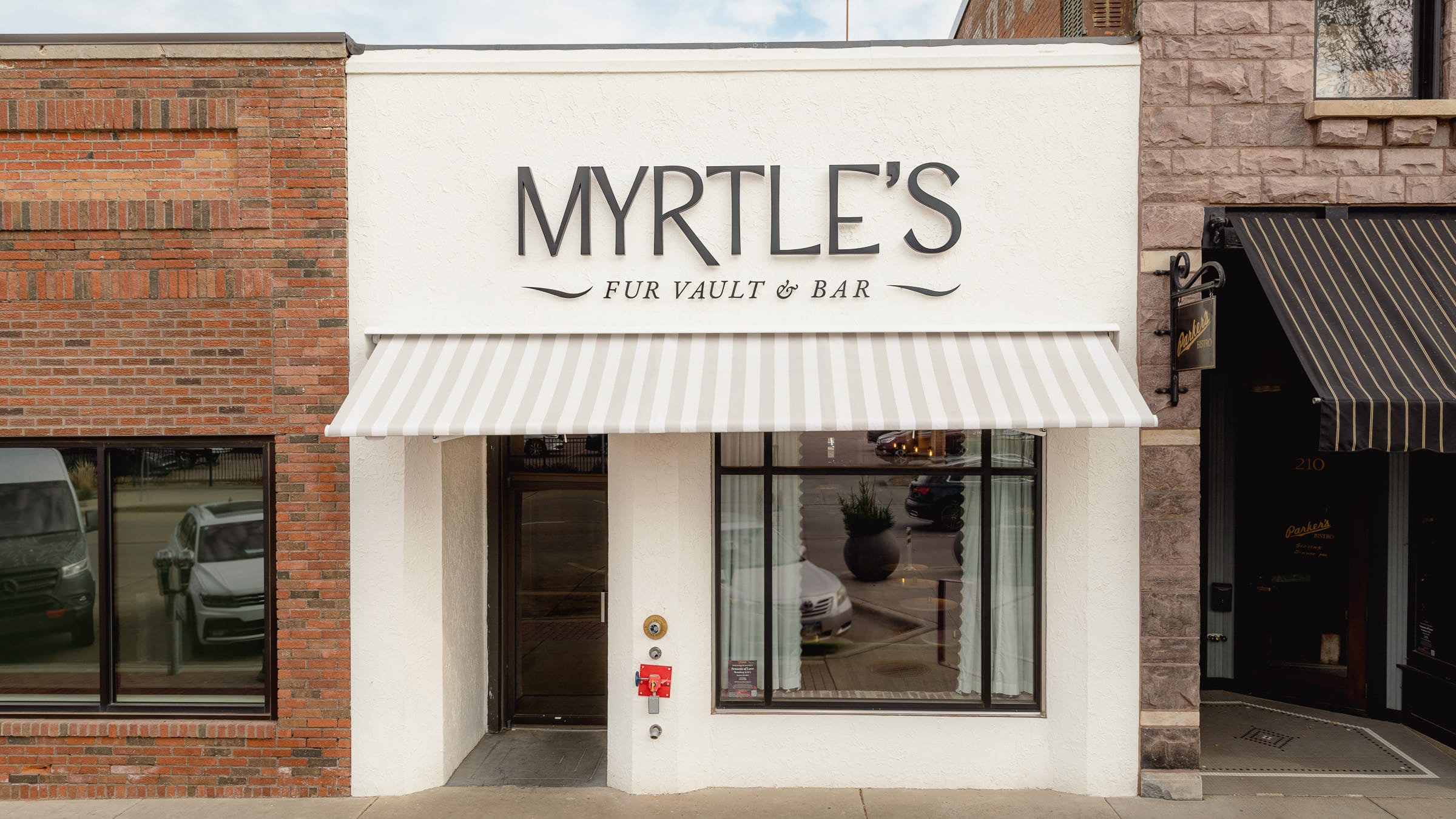 Exterior view of Myrtle’s Fur Vault & Bar in downtown Sioux Falls