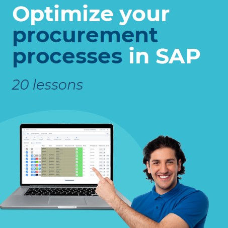 Employee analysing digital SAP procurement system, focusing on collaboration, compliance, and solving SAP procurement challenges.