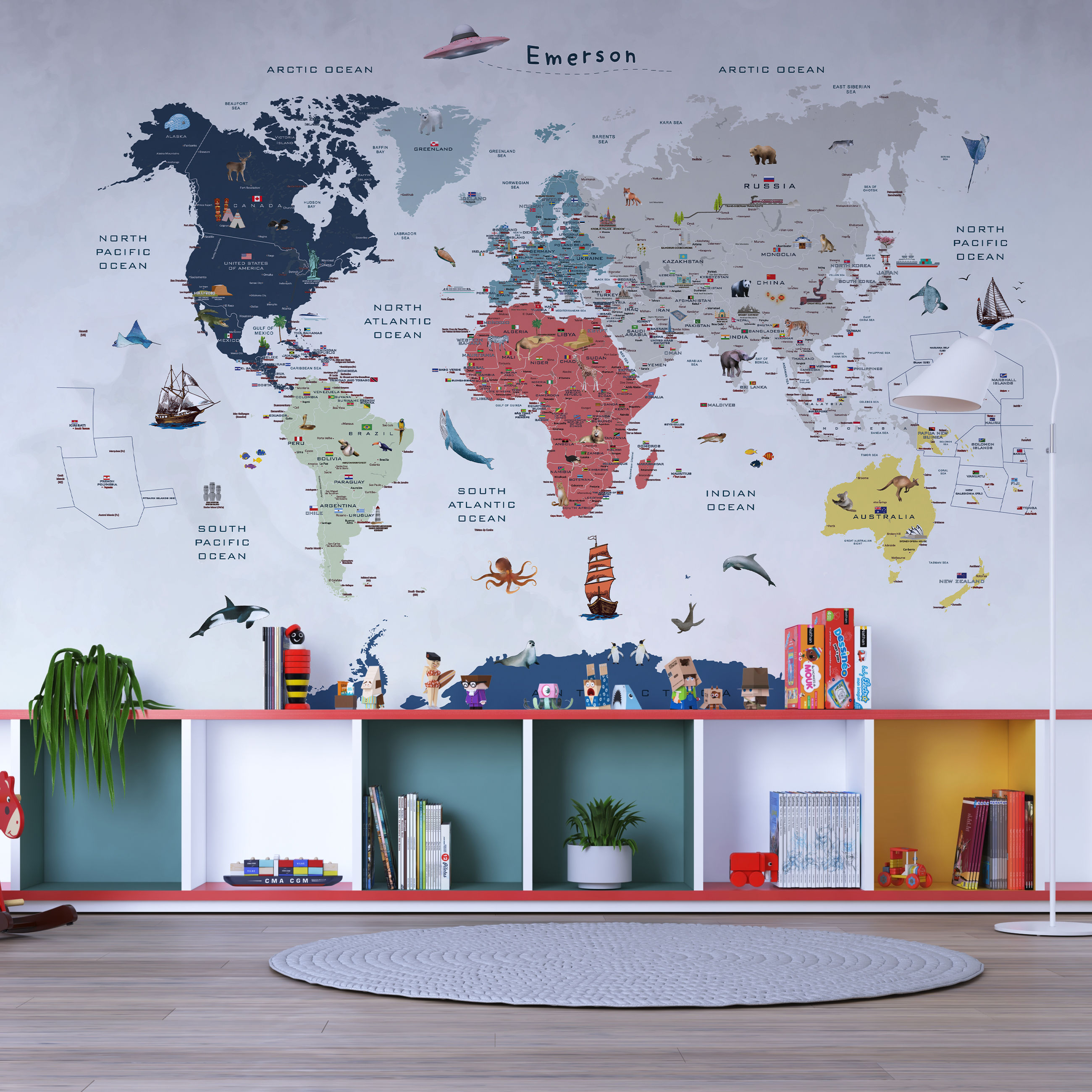 Bilgi Deposu VIII - Dünya Haritası Duvar Kağıdı