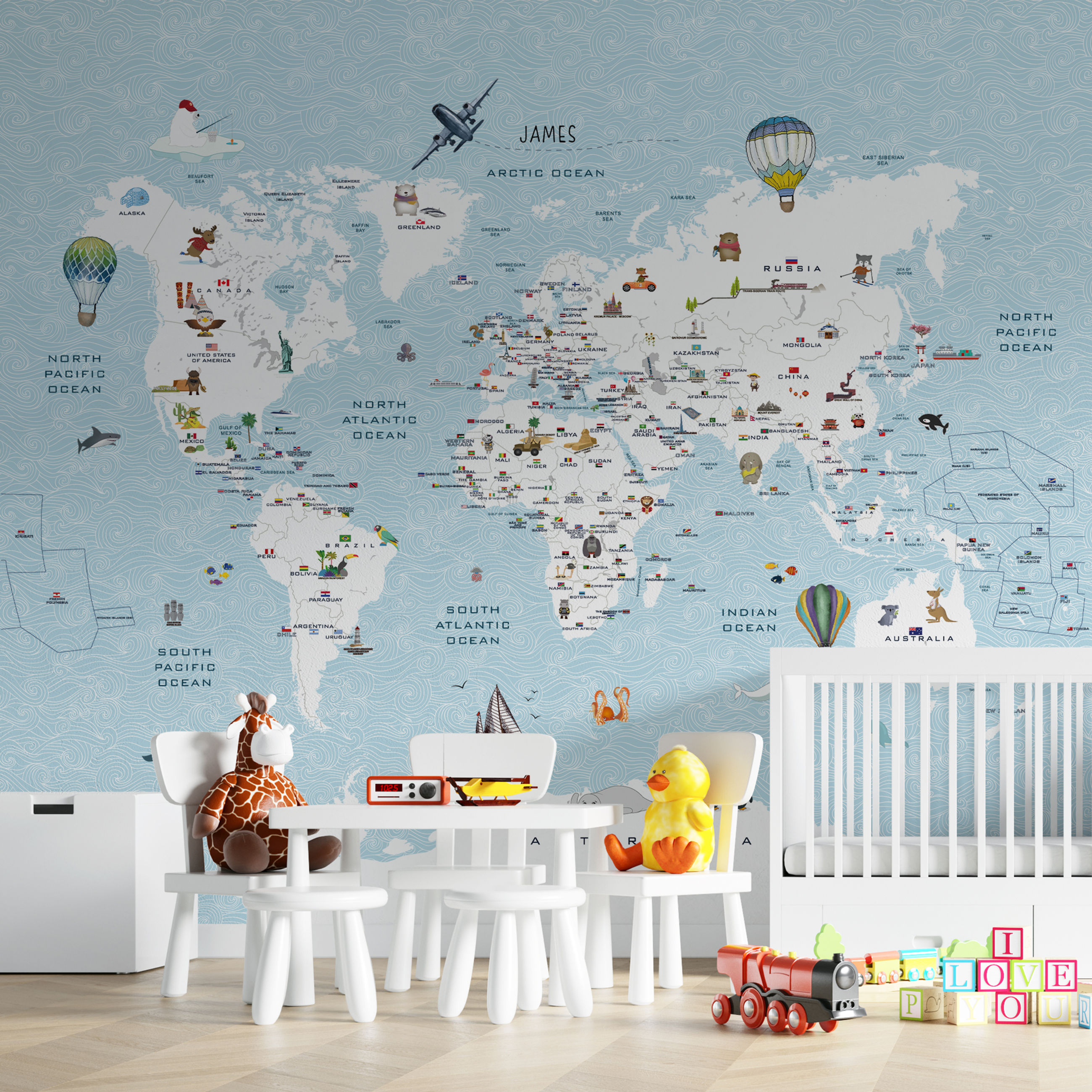 Boyanabilir Dünya Haritası - Duvar Kağıdı