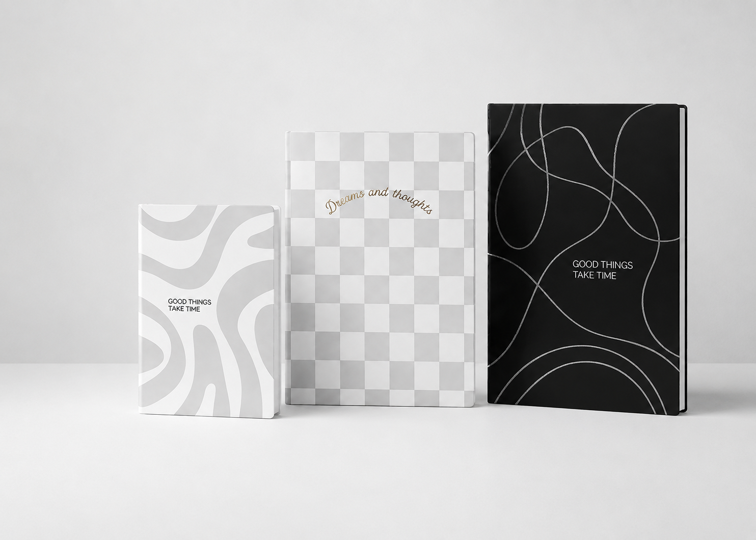 Set de libretas silver & gray elegantes (3 Piezas)