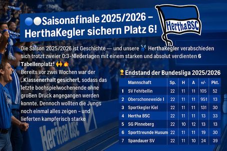 🔵⚪ Saisonfinale 2025/2026 – HerthaKegler sichern Platz 6! ⚪🔵