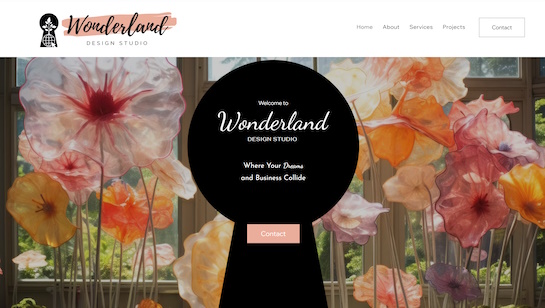 Wonderland Design Studio website example