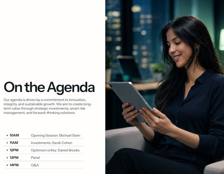 event website schedule page design