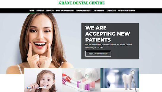 multi-generational dental centre website example
