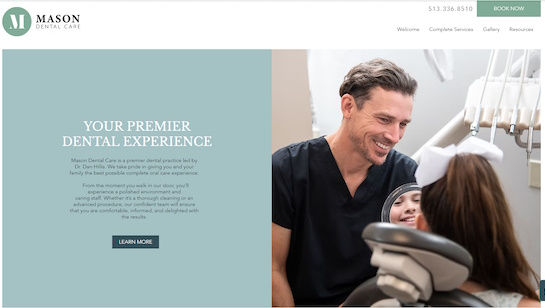 full-service dental practice website example