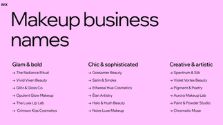 makeup business names