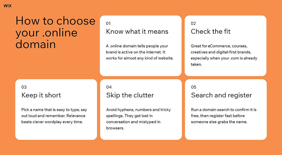 how to choose your .online domain