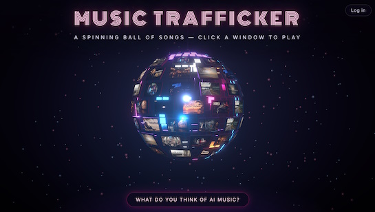 Music Trafficker 3D music discovery app headless website
