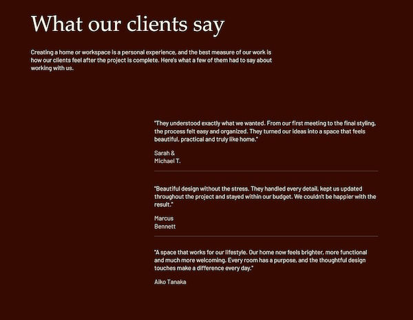 portfolio review example