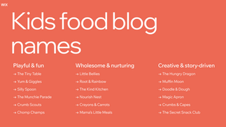 kids blog names