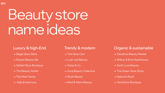 beauty store name ideas