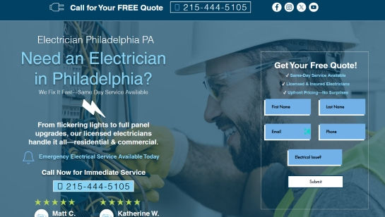 local electrician website example