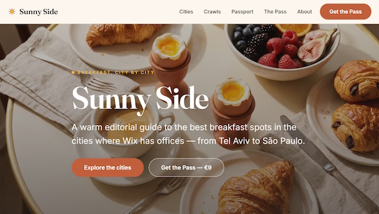 Sunny Side breakfast guide editorial headless website
