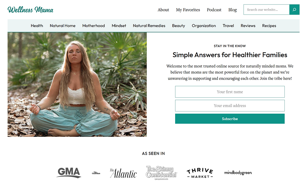 Health & wellness blog example