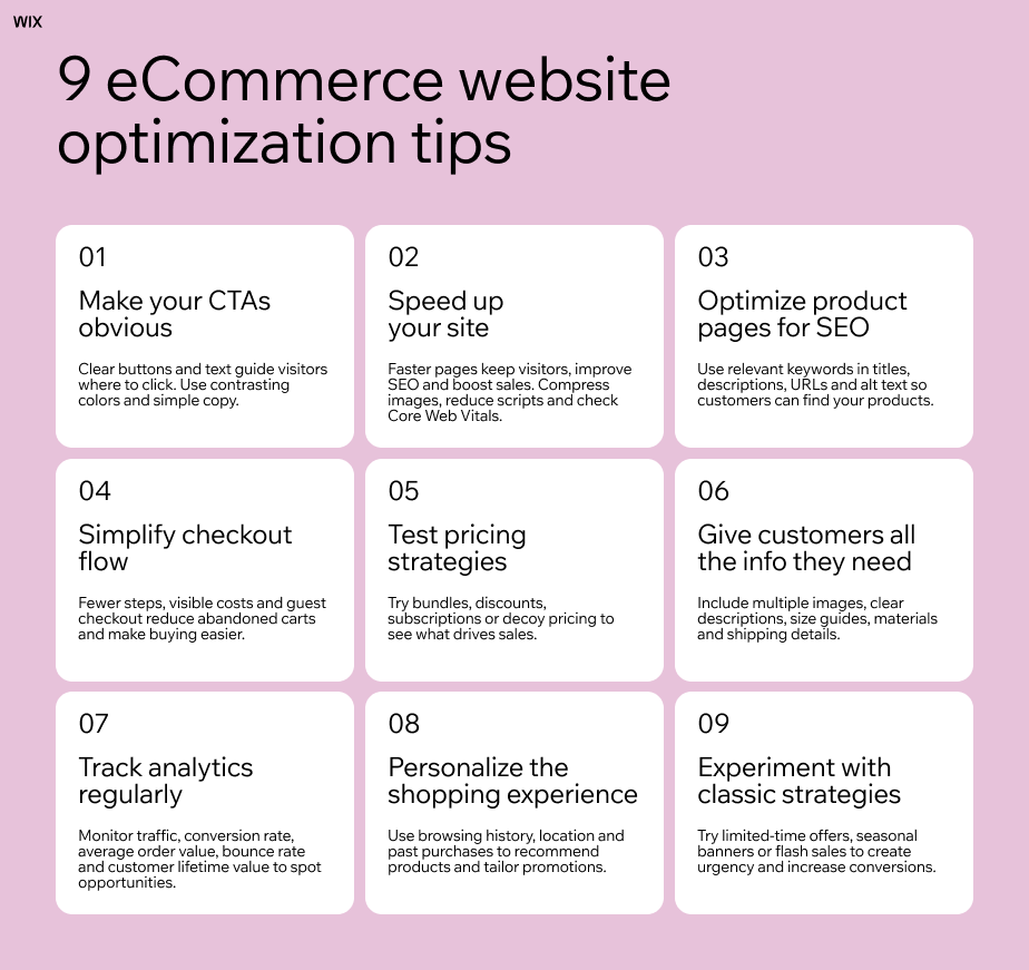 eCommerce website optimization tips