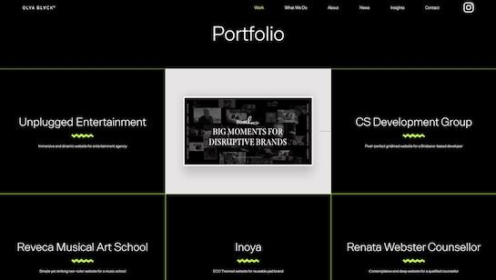 Olya Black website example