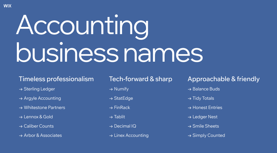 accounting business names