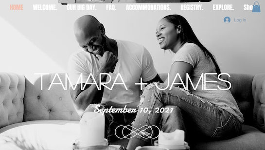 Modern wedding website example