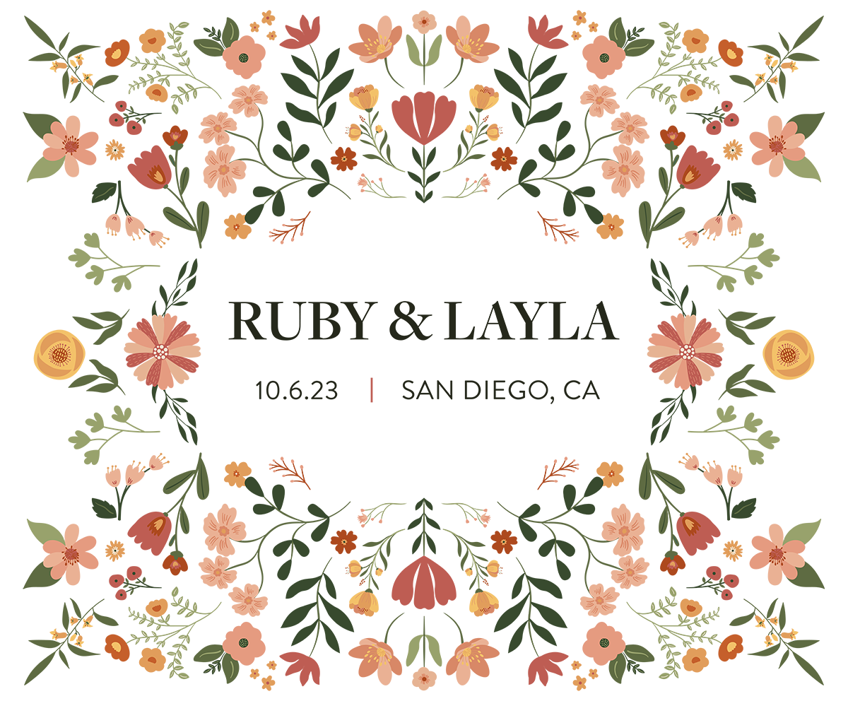 Floral wedding website design