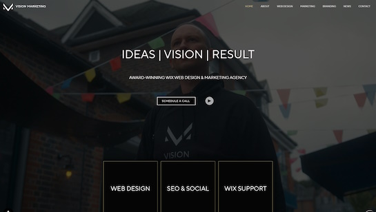 Vision Marketing website example