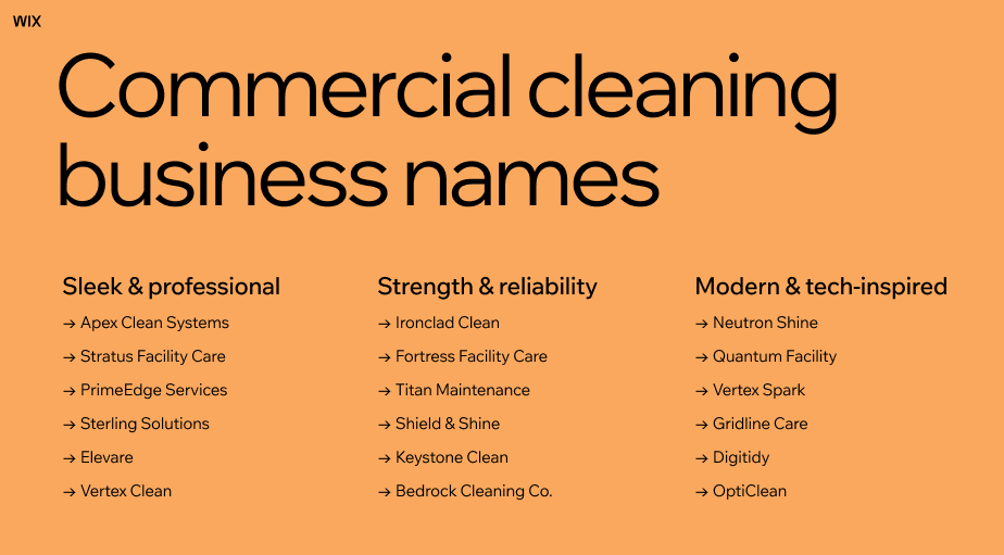 commercial cleaning business names