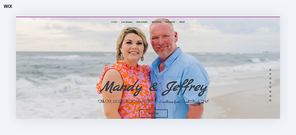 Mandy and Jeffrey wedding website example