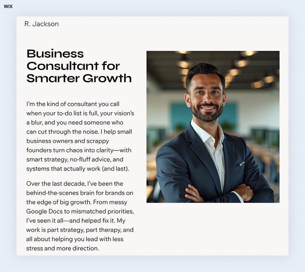 business bio examples