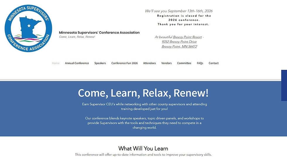 professional training conference website example