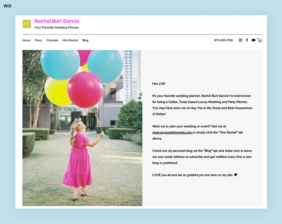 Wedding blog example