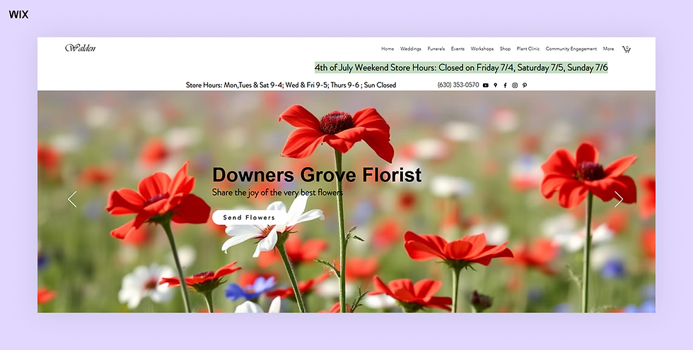 florist website design examples