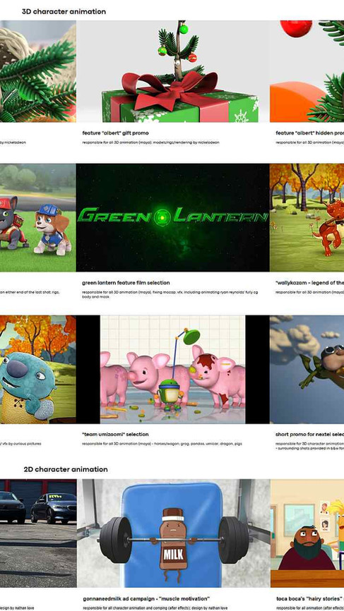animator portfolio example